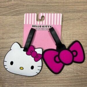 Hello Kitty Pink Bow Luggage Travel Bag Tag 2-Piece Set NWT